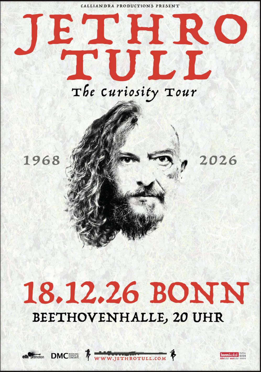 Jethro Tull " The curiosity Tour" 18.12.2026, Bonn Beethovenhalle, 20 Uhr
