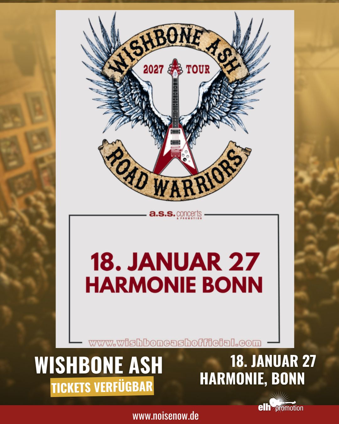 WISHBONE ASH "Road Warriors" 18.01.2027,  Bonn Harmonie